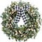 Artificial Spring/Summer Wreath 24 Inch Evergreen Wreaths for Front Door Eucalyptus Wreath with Berries for Outside All Seasons Indoor Outdoor Decor